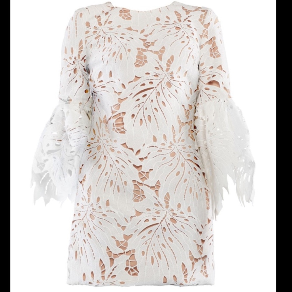 DRESS THE POPULATION Dylan Lace Leaf Dress